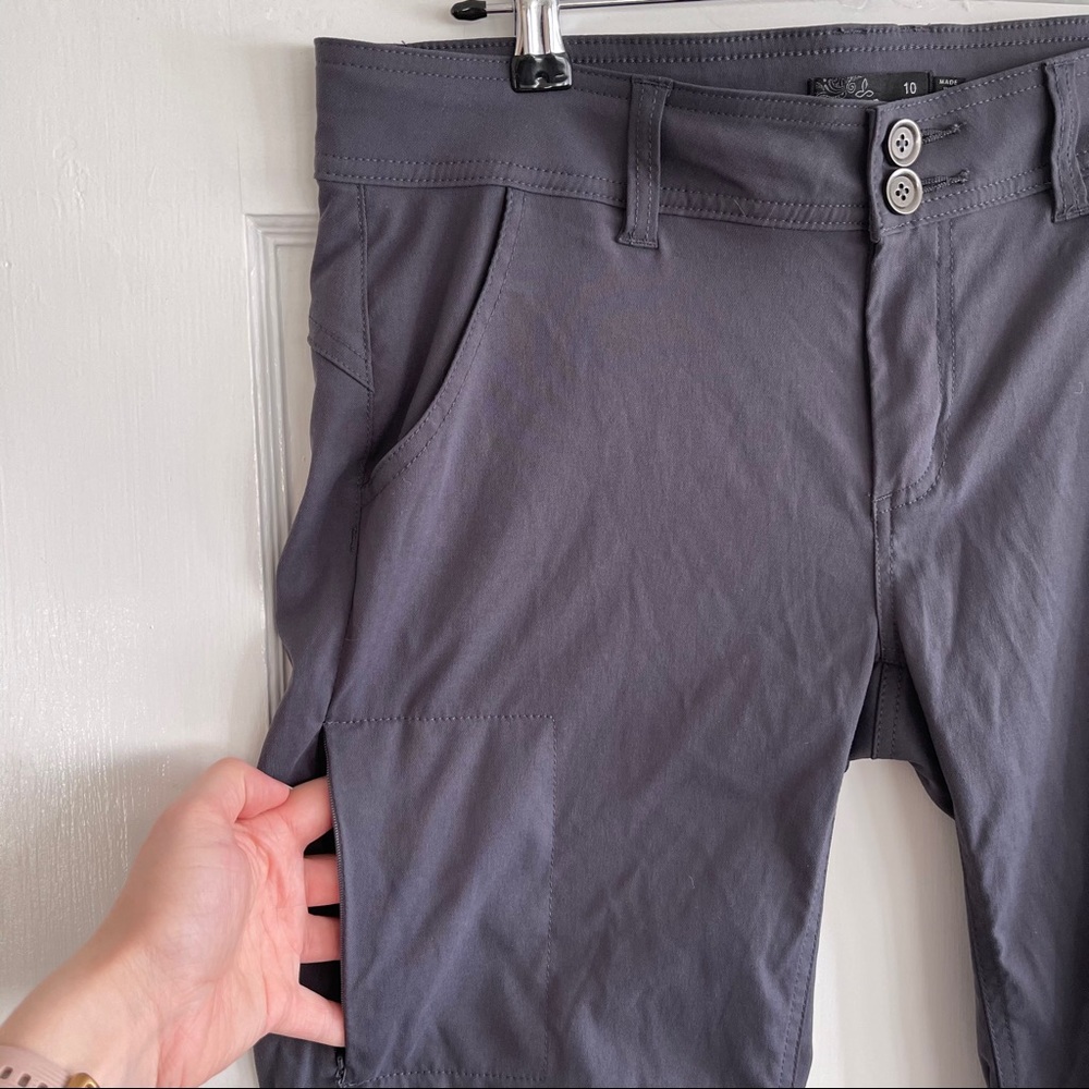Prana “Halle” grey convertible hiking pant 10 tall